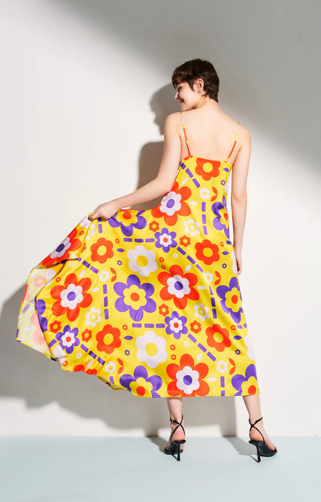 NYX asymmetric cami dress 'space flowers'