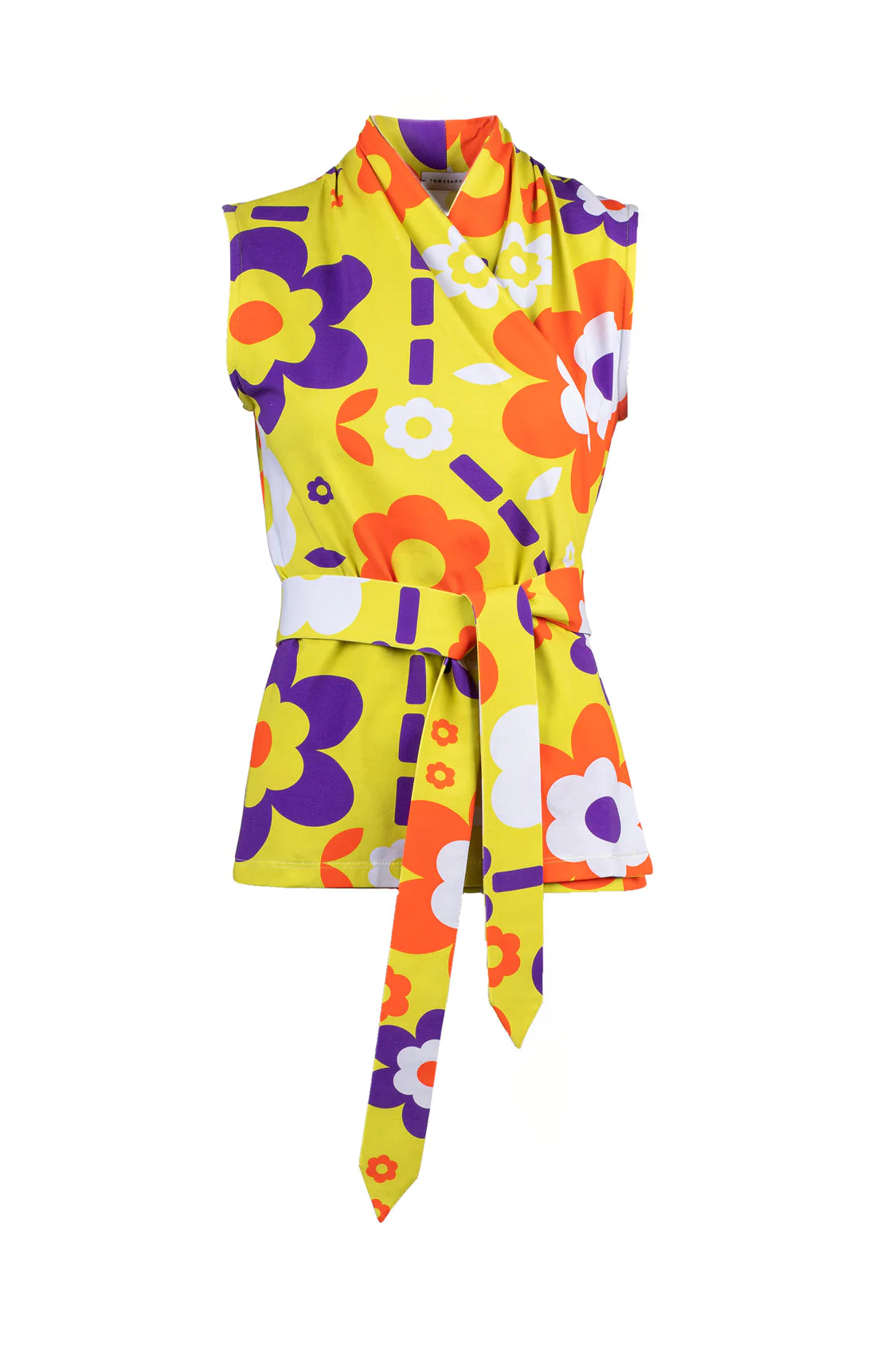 PAPPY sleeveless wrap top 'space flowers'