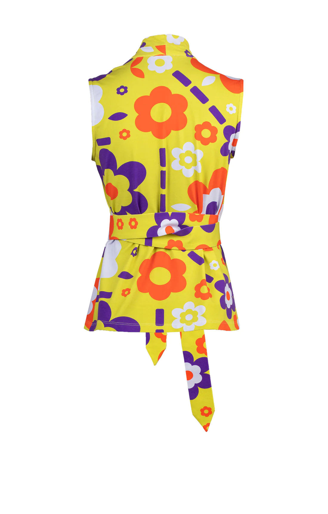 PAPPY sleeveless wrap top 'space flowers'