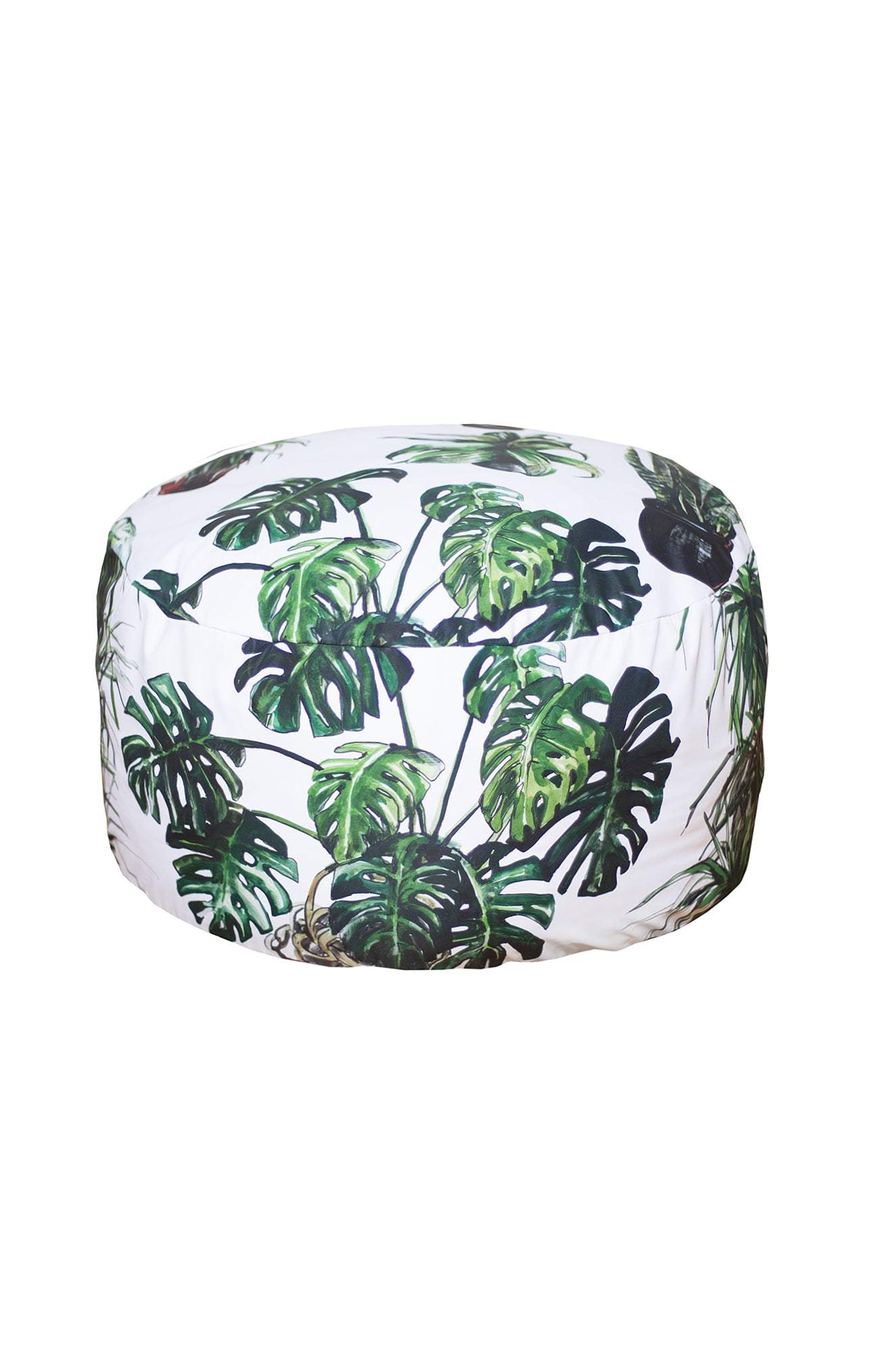 Round pouf 'plants' print