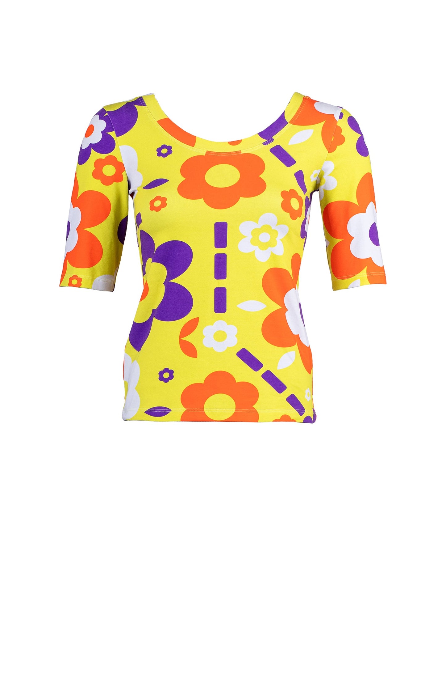 ZAKA scoop neck top 'space flowers'