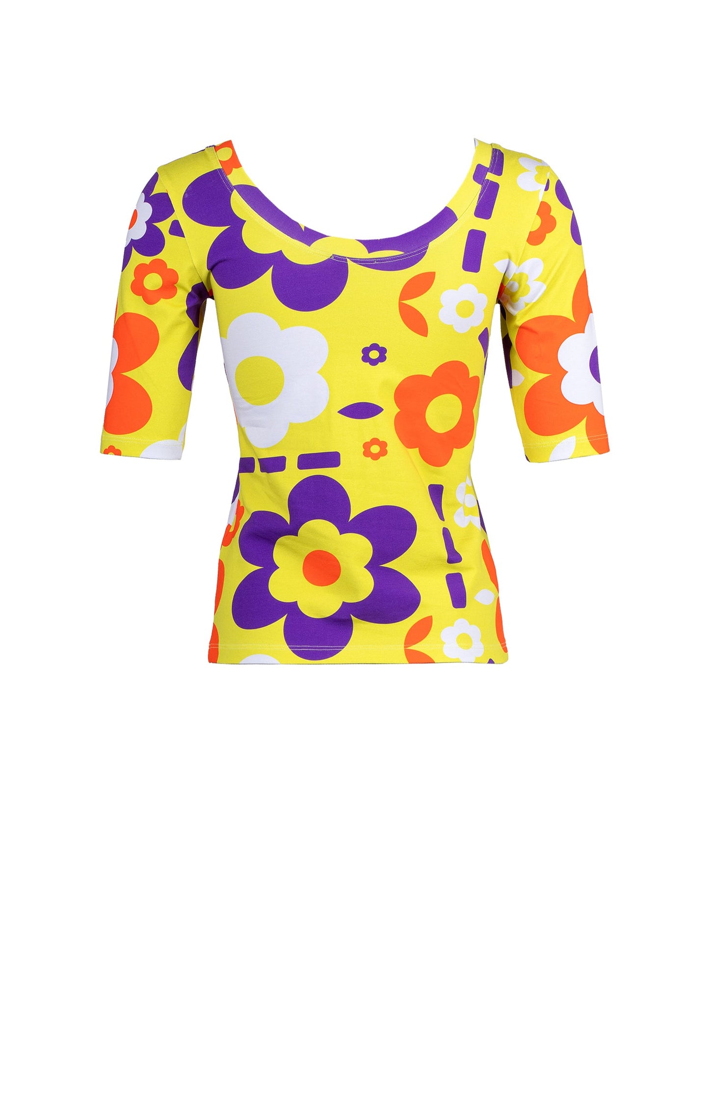 ZAKA scoop neck top 'space flowers'