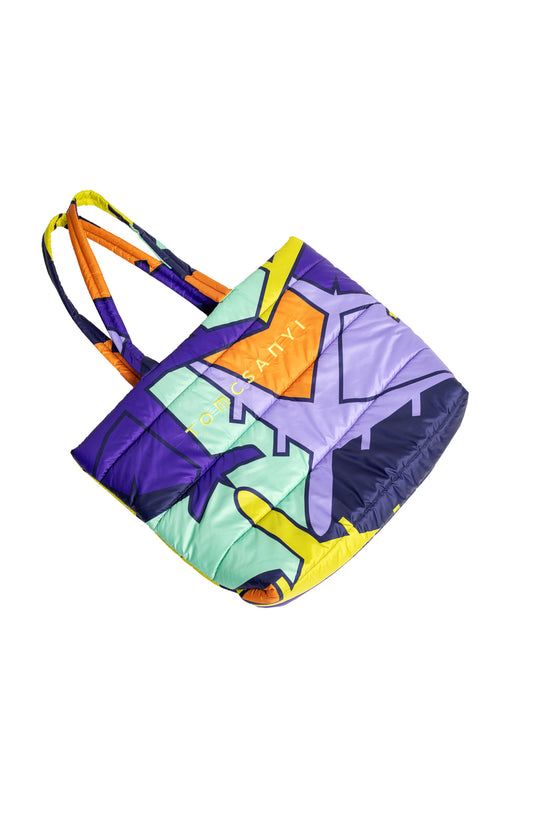 AGAPE puffer beach bag 'airplanes'