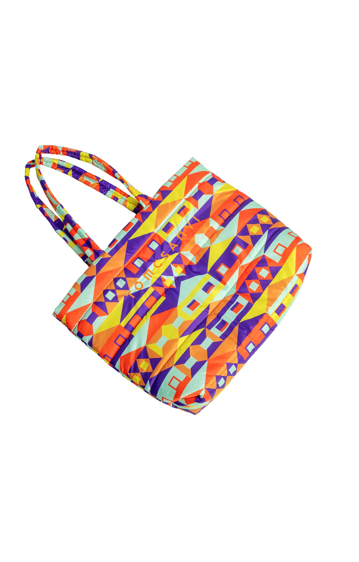 AGAPE puffer beach bag 'houses'