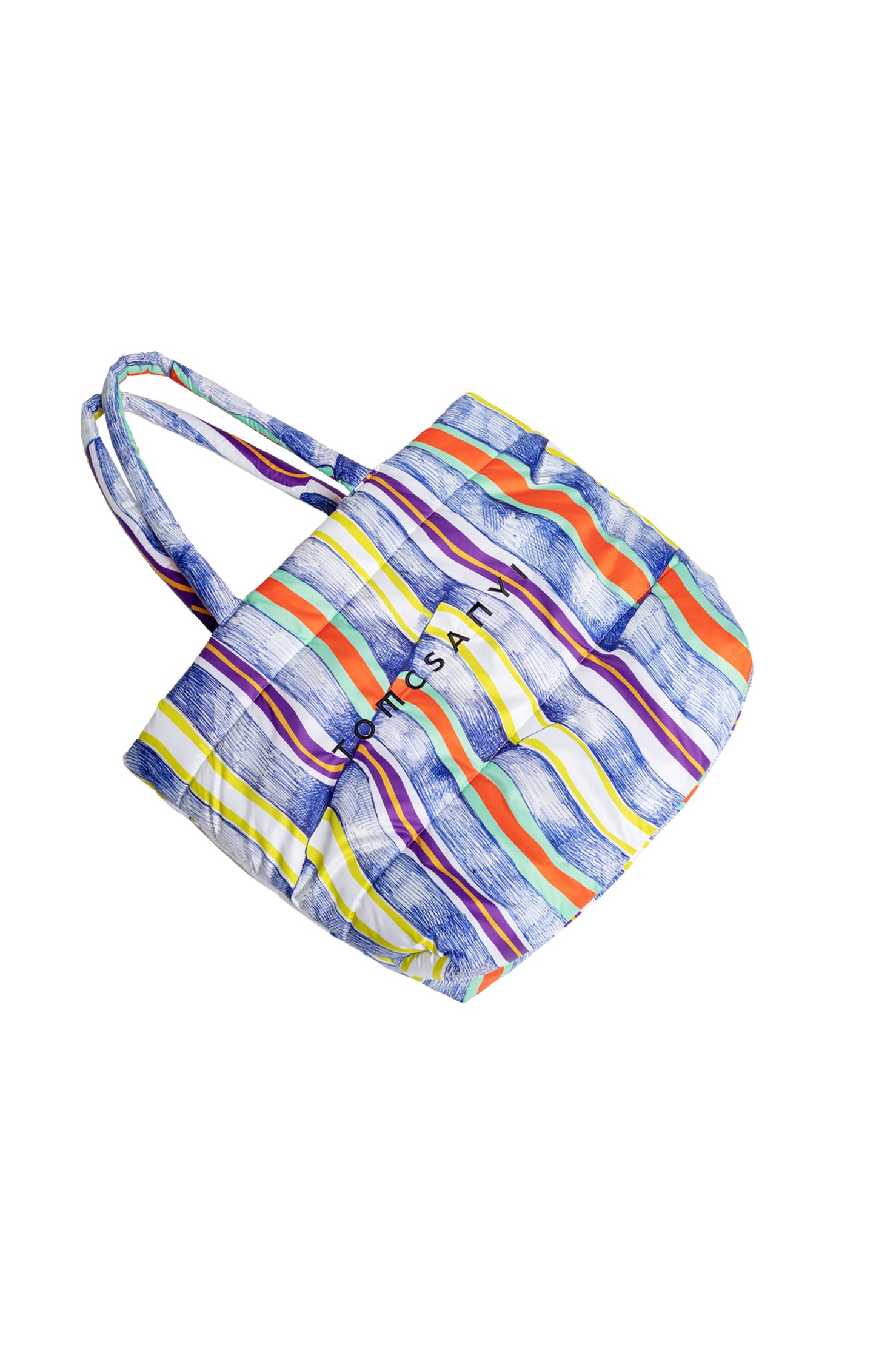 AGAPE puffer beach bag 'stripes'