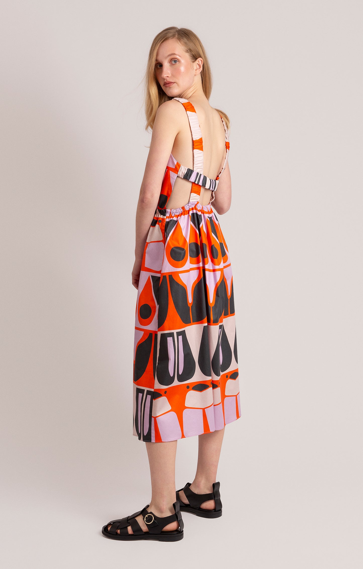 KATICA open back dress 'Abstract Bugs'