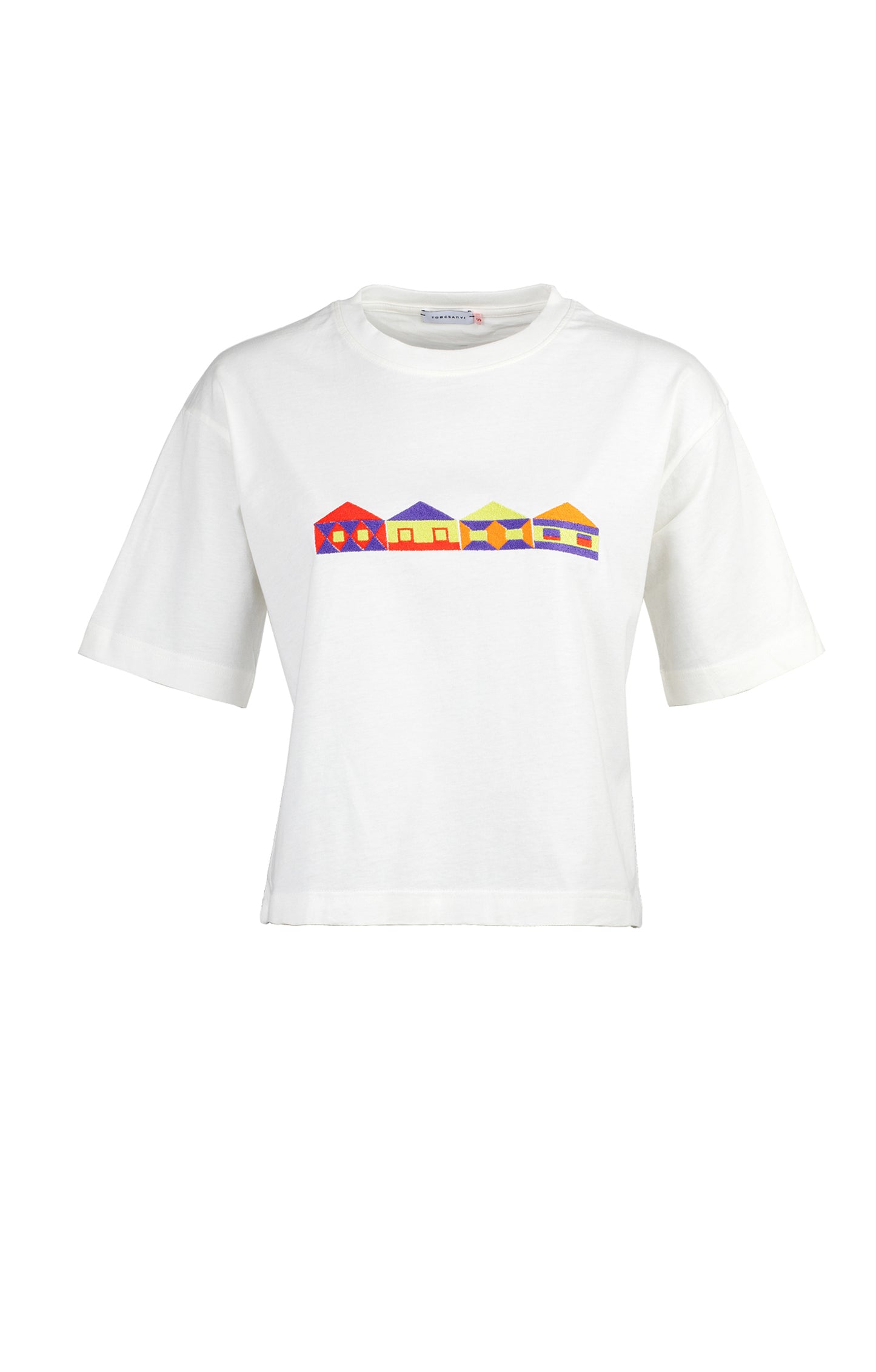 MARLA T-shirt white 'houses'