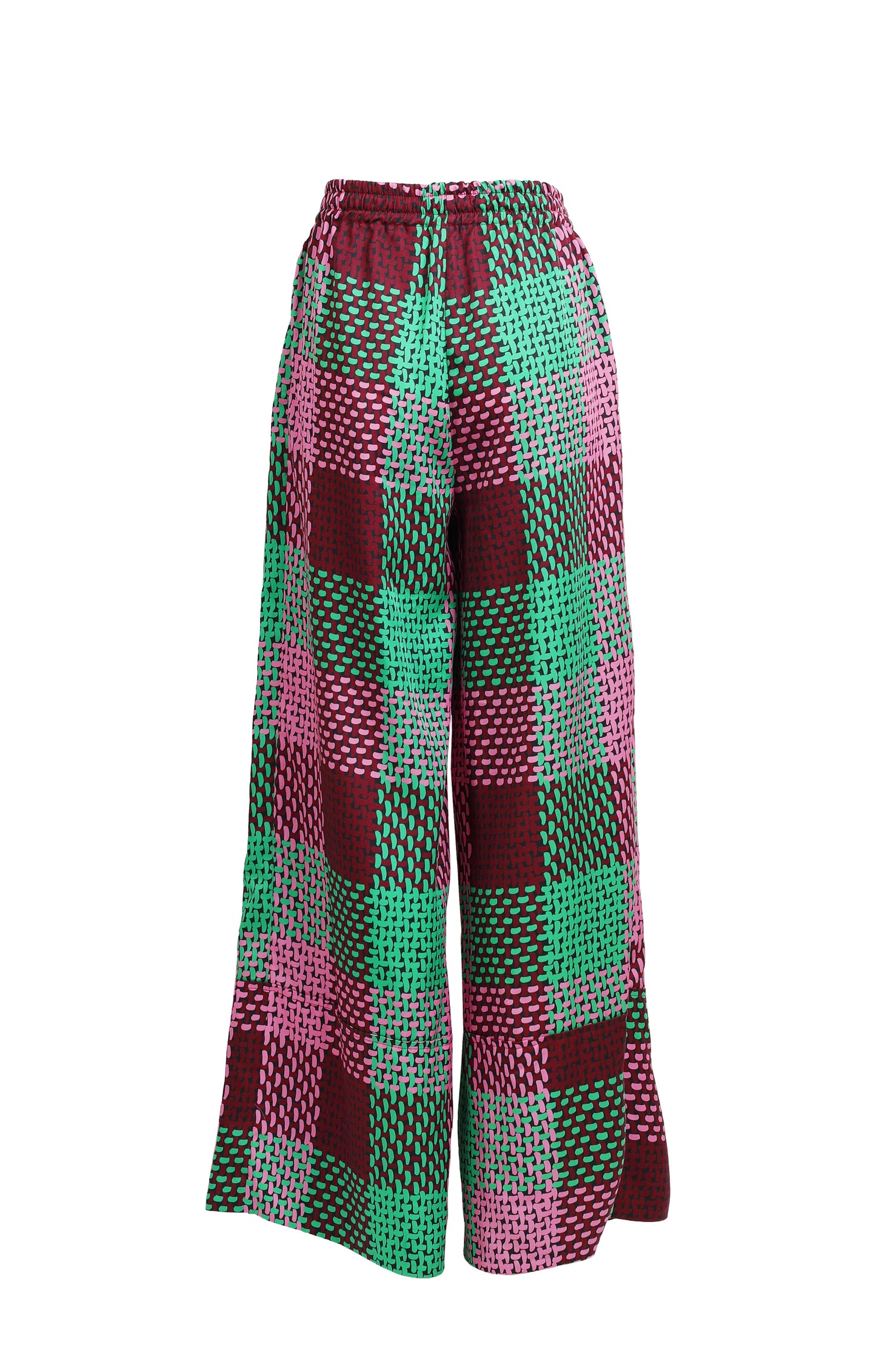 PRADOLLANO drawstring trousers 'checked green'