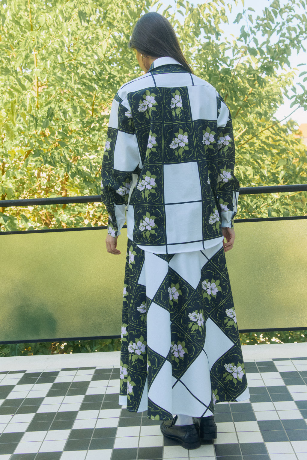 CSUTAK oversized poplin shirt 'Tiles'