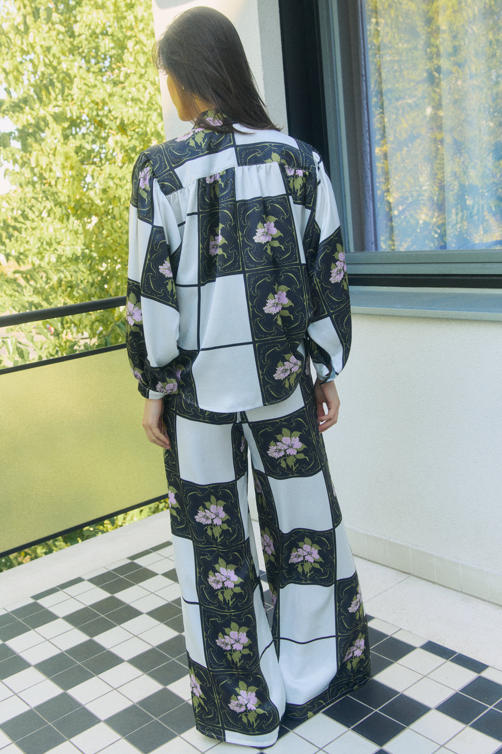 PRADO palazzo trousers 'Tiles'