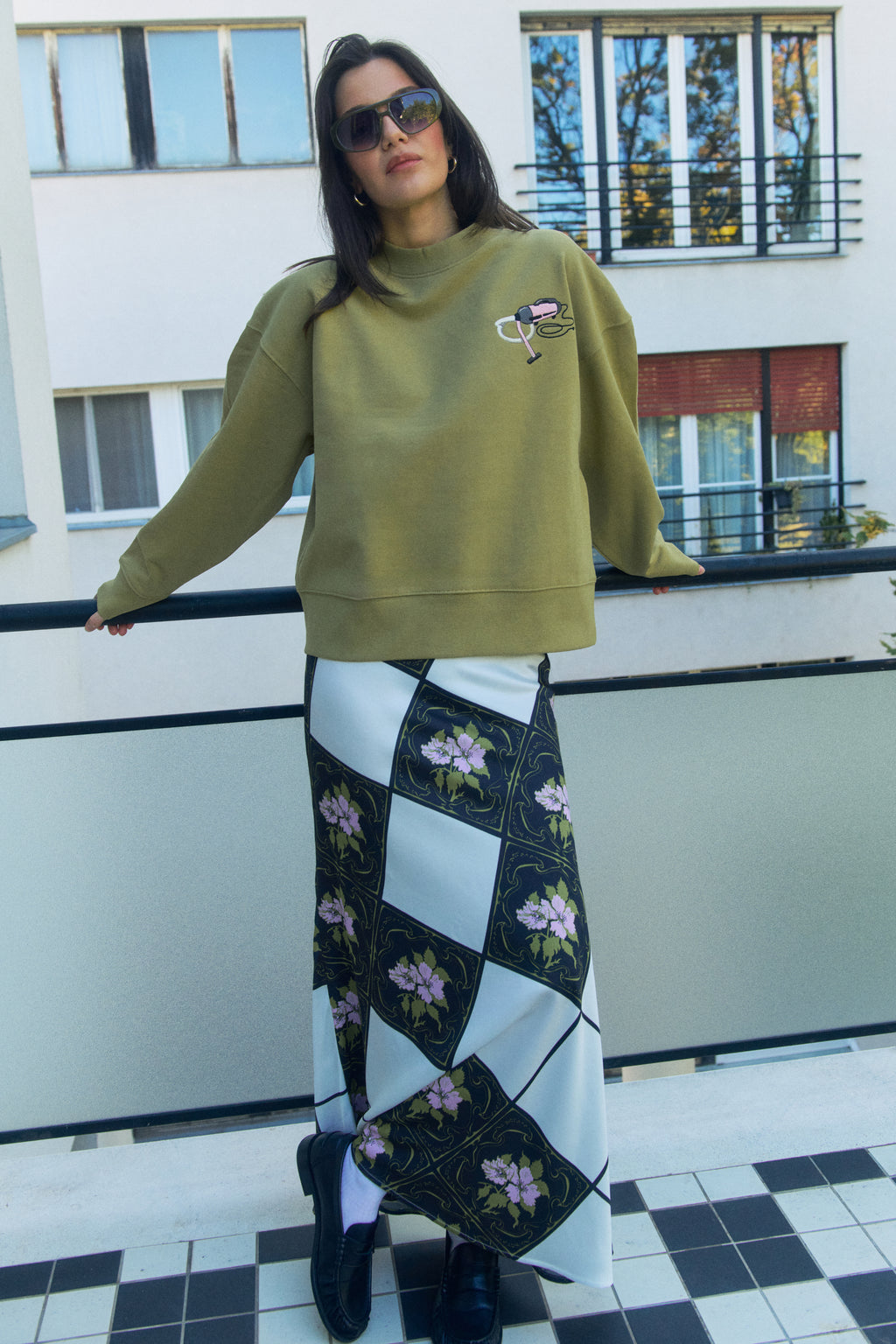 LAVOR bias cut skirt 'Tiles'