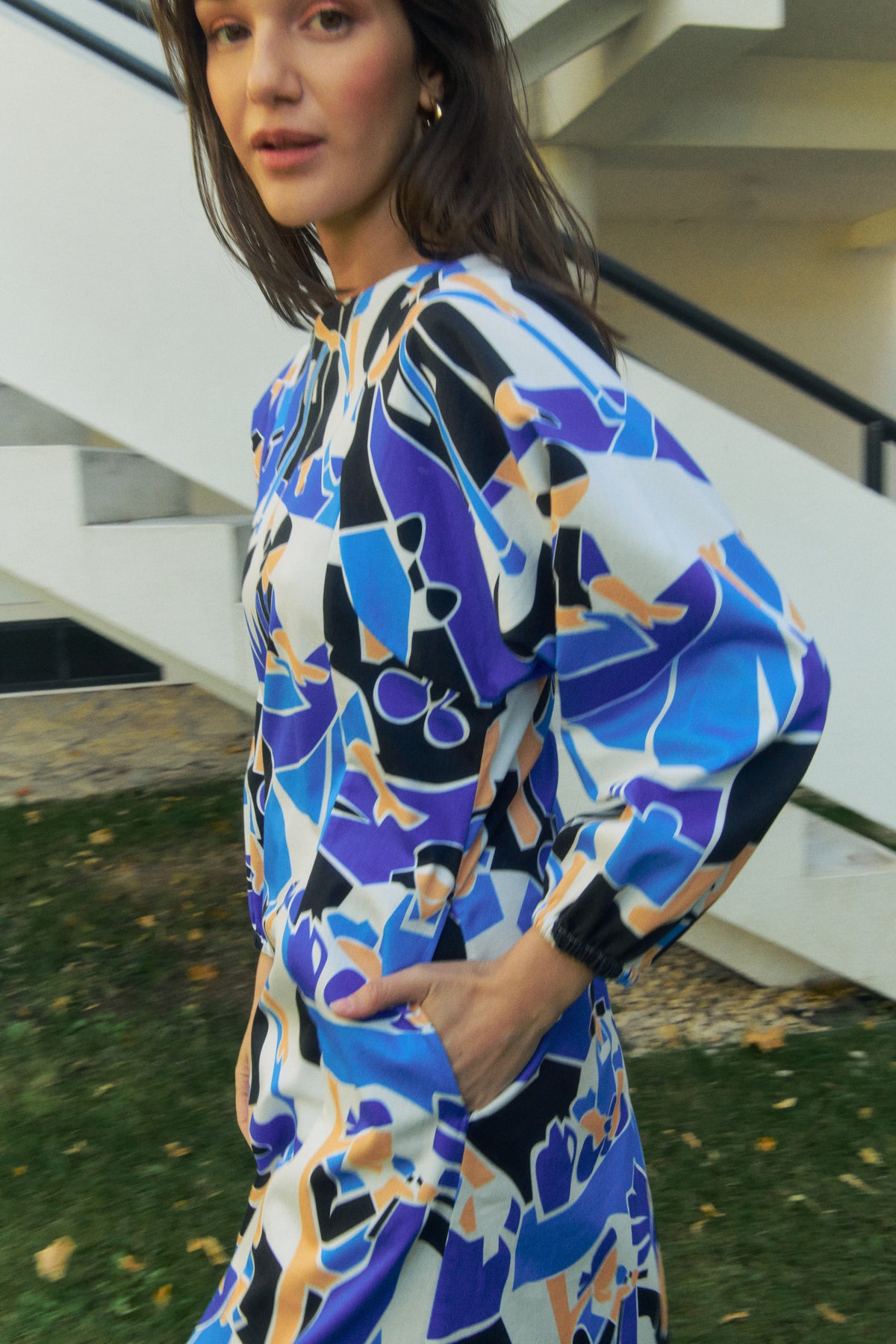 ZENIT boat neck midi dress 'Domestic Blue'