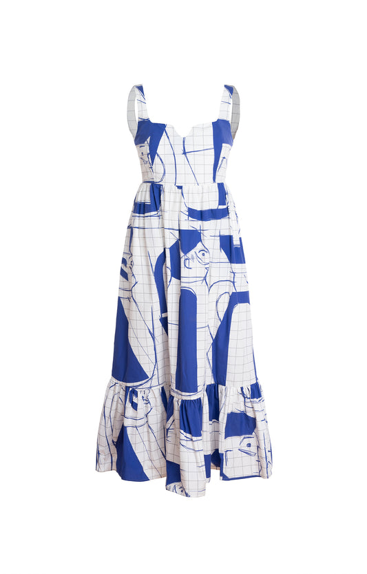 AGYAG ruffled sleeveless dress 'Sketch'