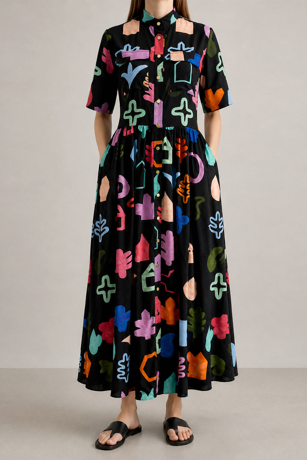ALMADI volume shirt dress 'Scout Black'