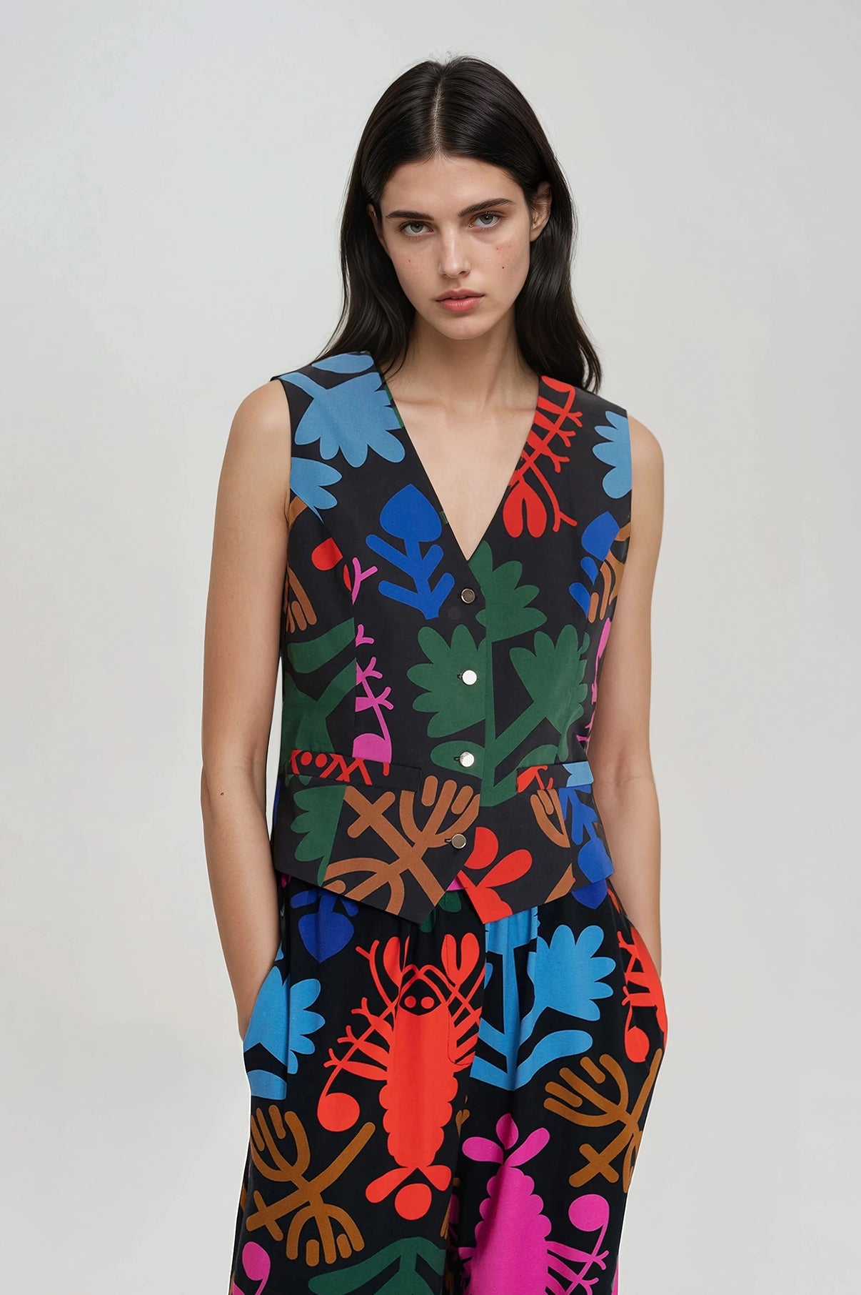 ANNO tailored poplin vest 'Lobster'