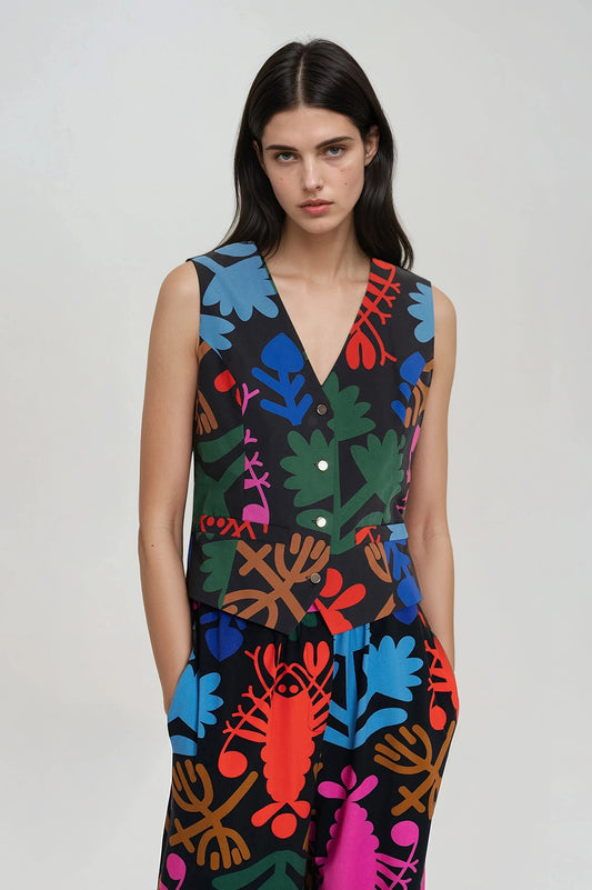 ANNO tailored poplin vest 'Lobster'