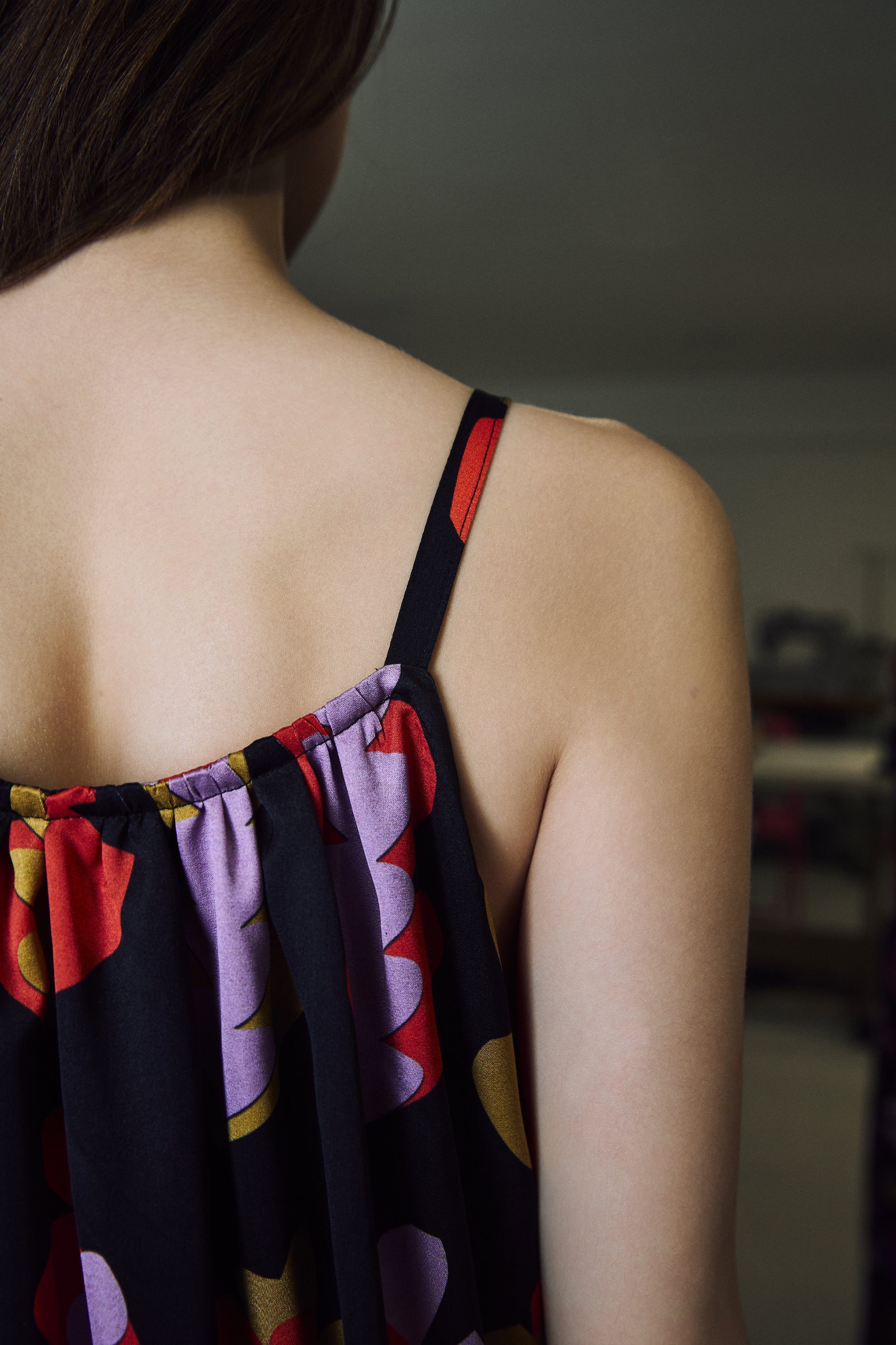 ASZ asymmetric gathered top 'Hearts'