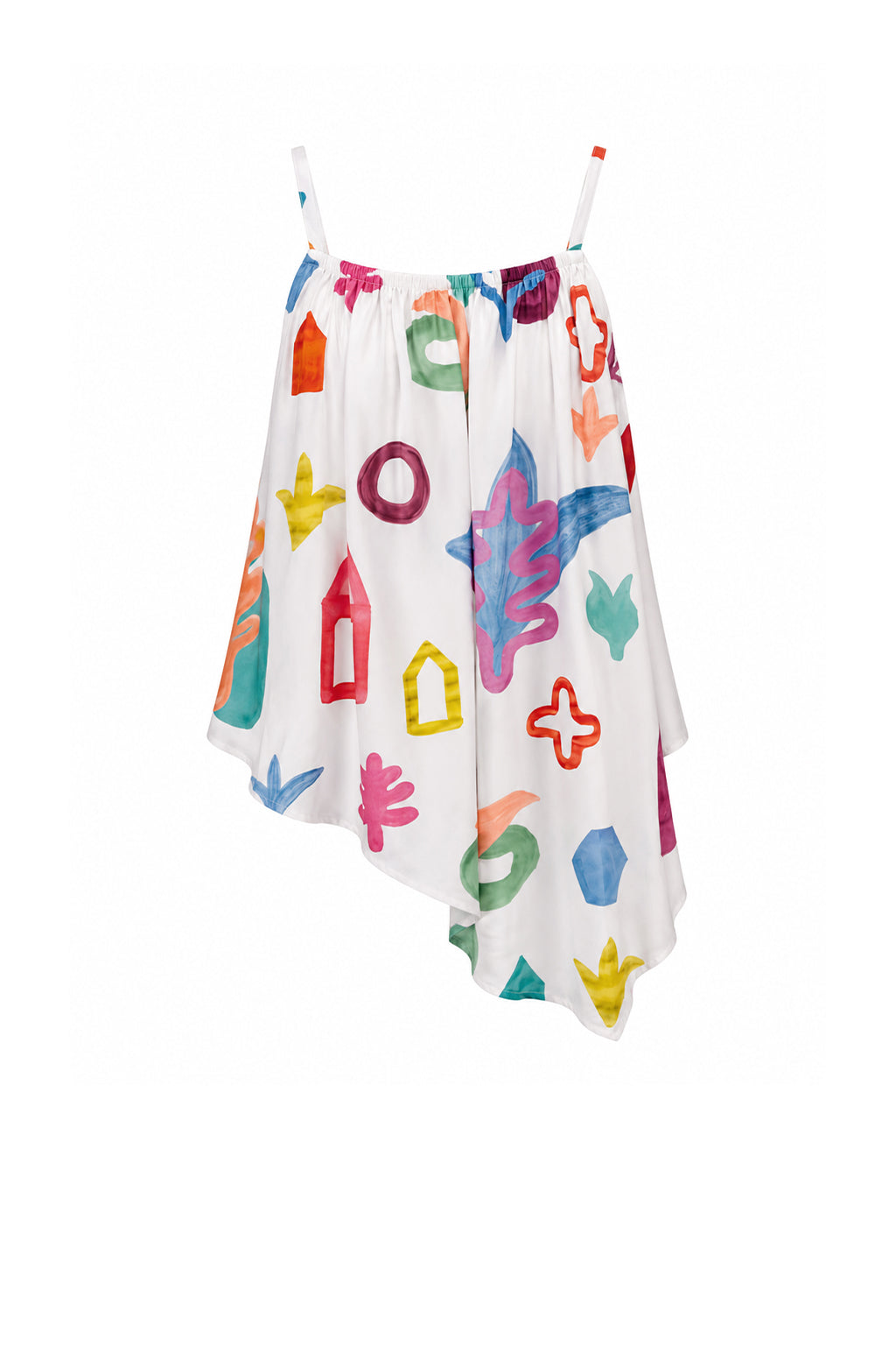 ASZ asymmetric gathered top 'Scout White'