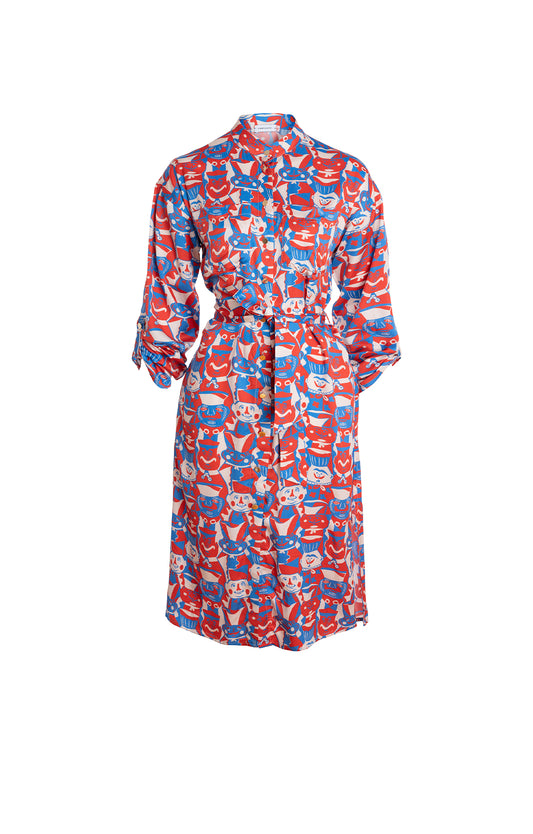 BAJUSZ shirt dress 'Miska Faces'