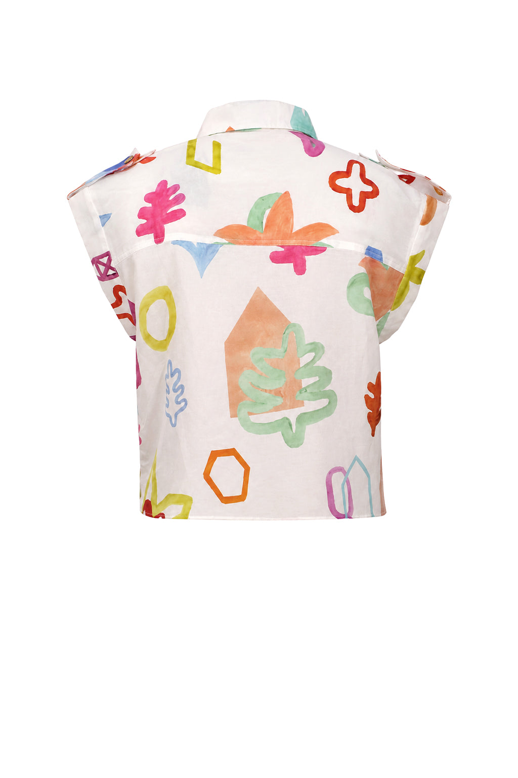 BODZA cropped utility top 'Scout White'