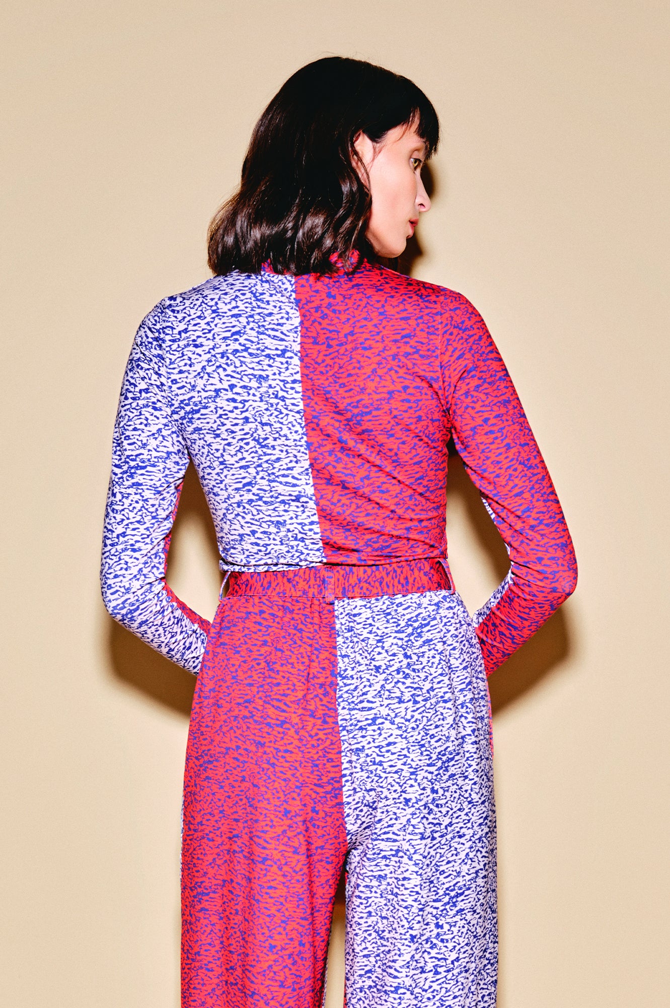 BORS front zip jersey top 'Enamel Pink'