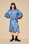 CABERNET bias cut skirt ' Doodle Vases'