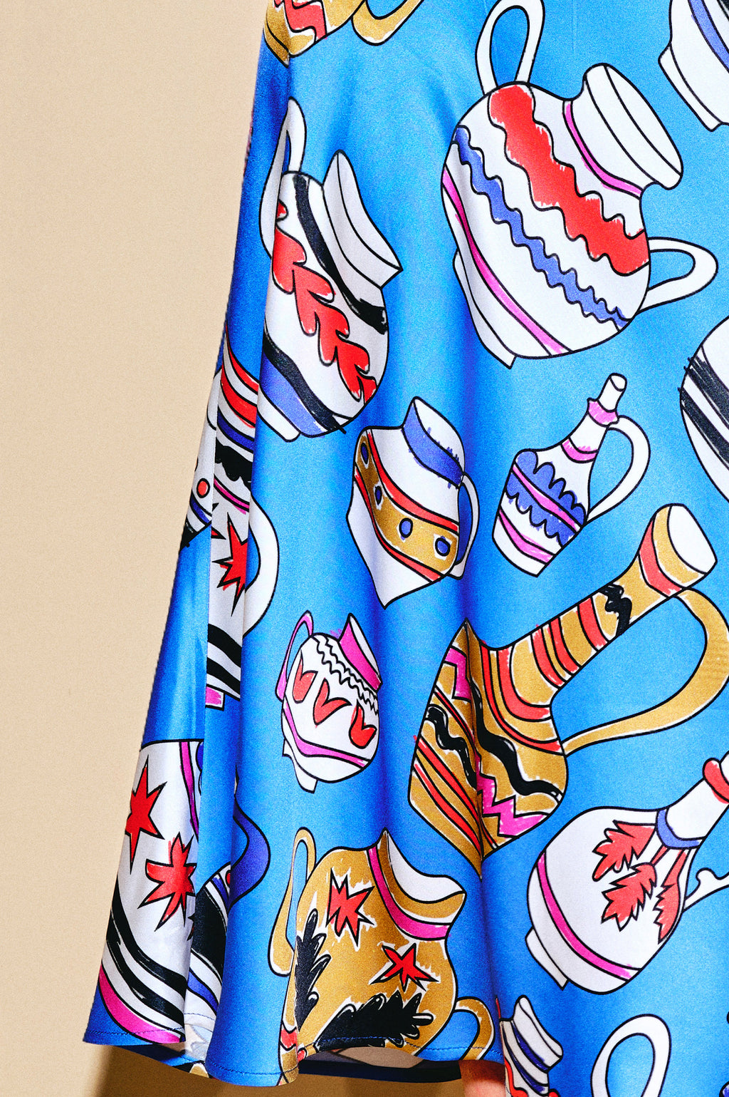 CABERNET bias cut skirt ' Doodle Vases'