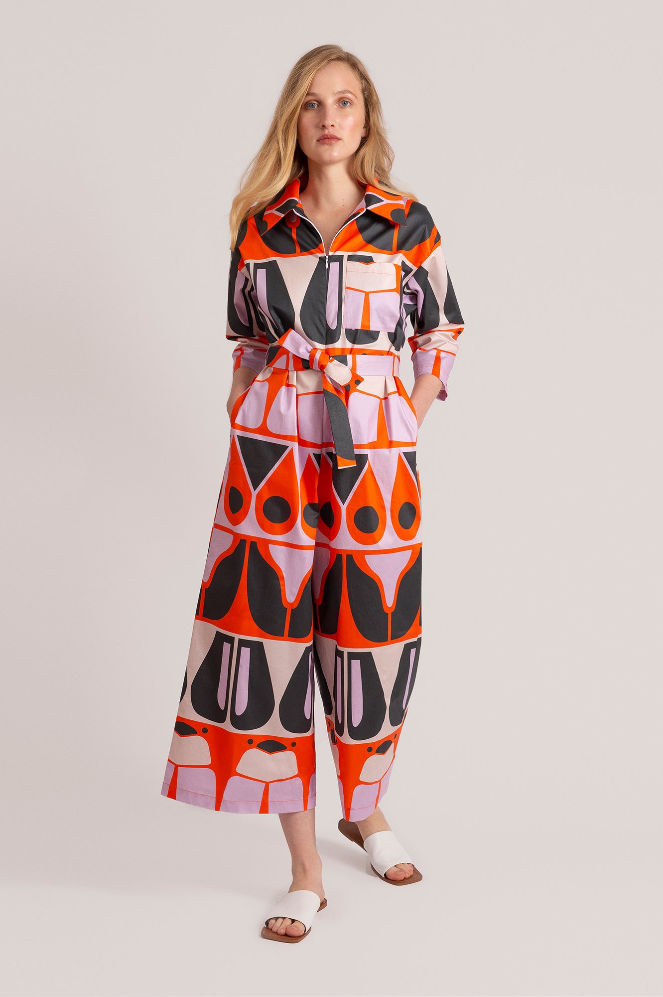 CINCER zip up jumpsuit 'Abstract Bugs'