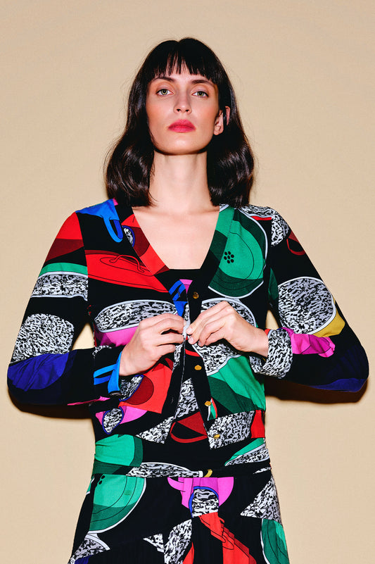 CSIKOS jersey cardigan 'Paprika Pot'