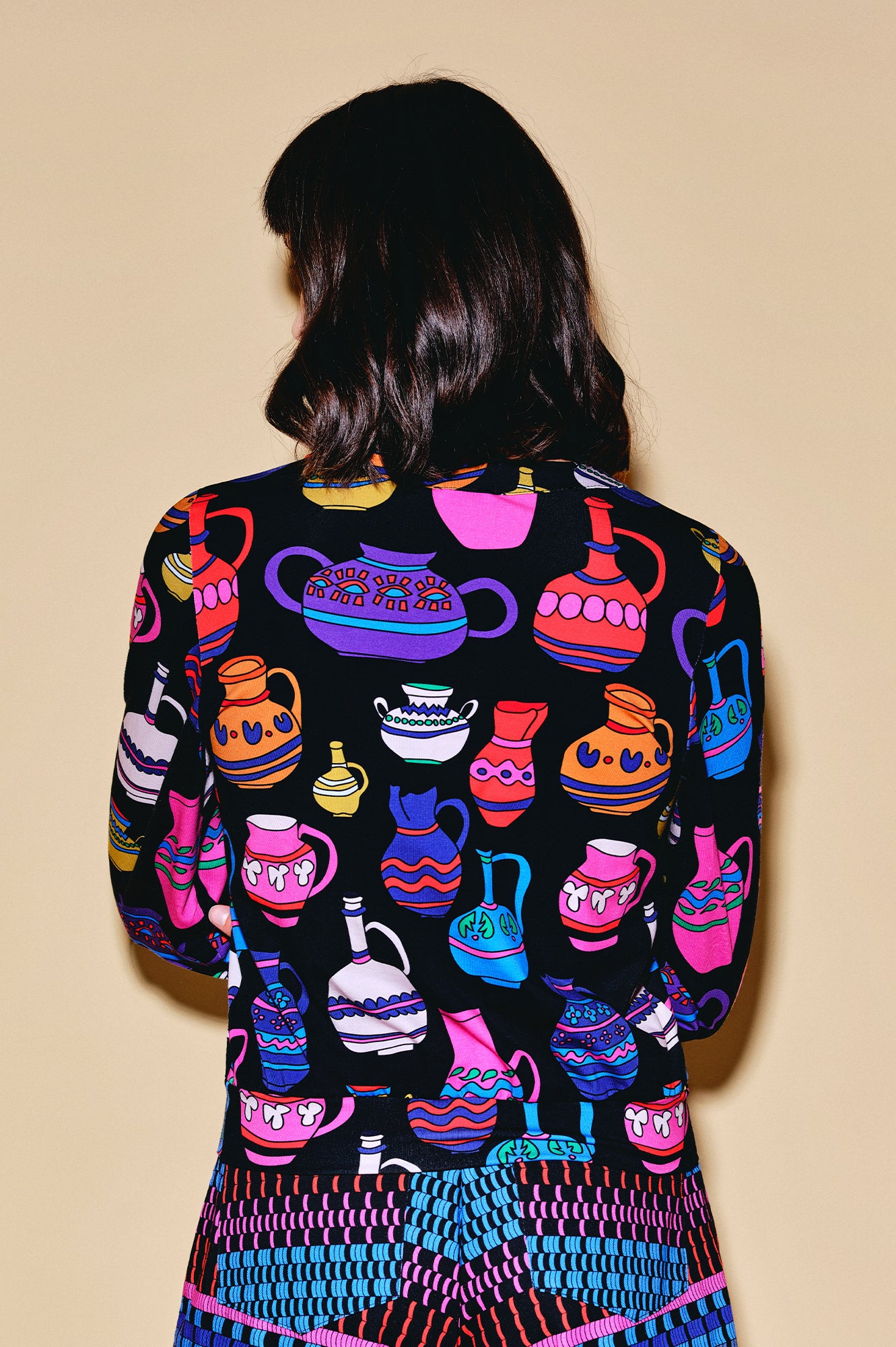 CSIKOS jersey cardigan 'Vases'