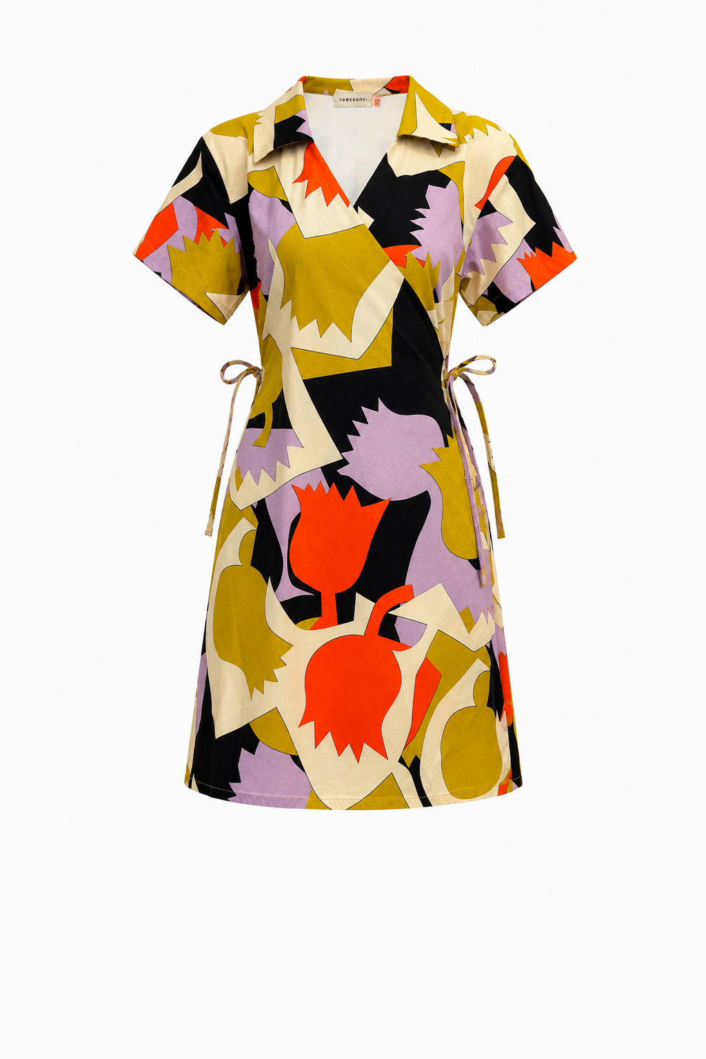 DAUS short sleeve wrap dress 'Leaves'
