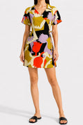 DAUS short sleeve wrap dress 'Leaves'