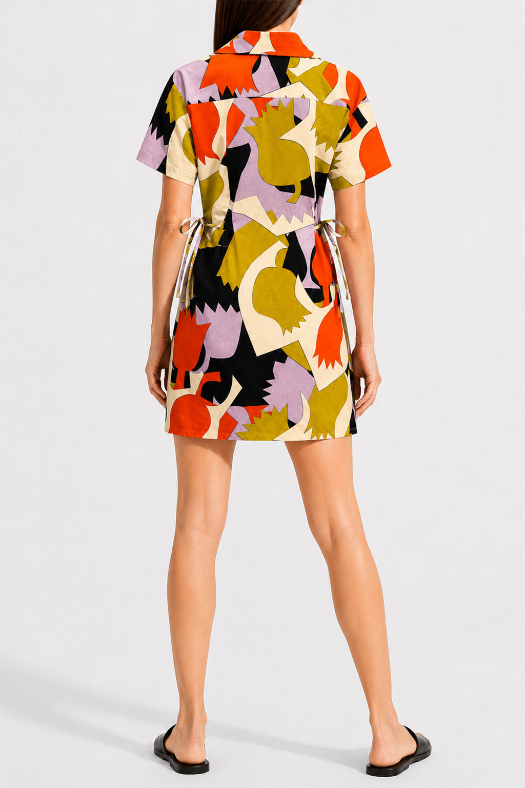DAUS short sleeve wrap dress 'Leaves'