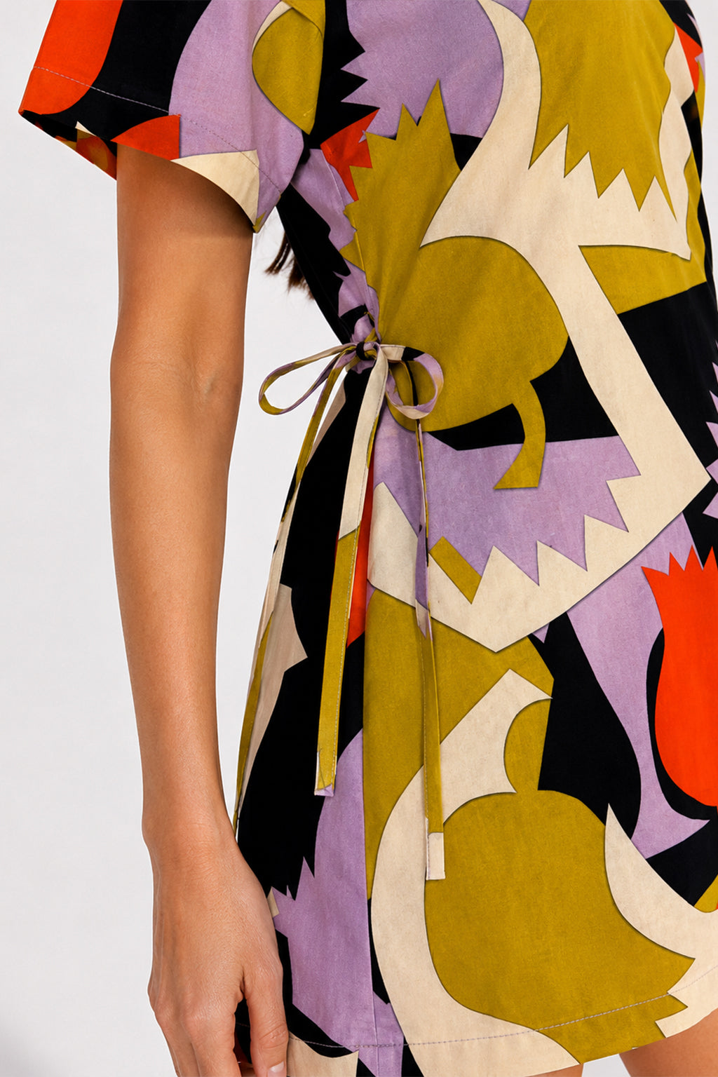 DAUS short sleeve wrap dress 'Leaves'