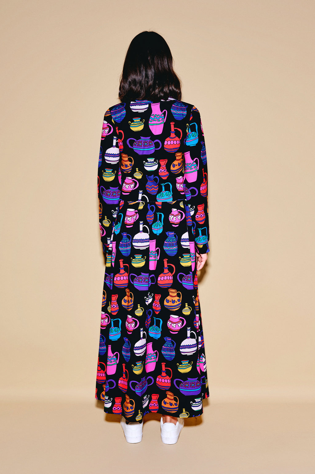 DESZKA jersey cardigan dress 'Vases'
