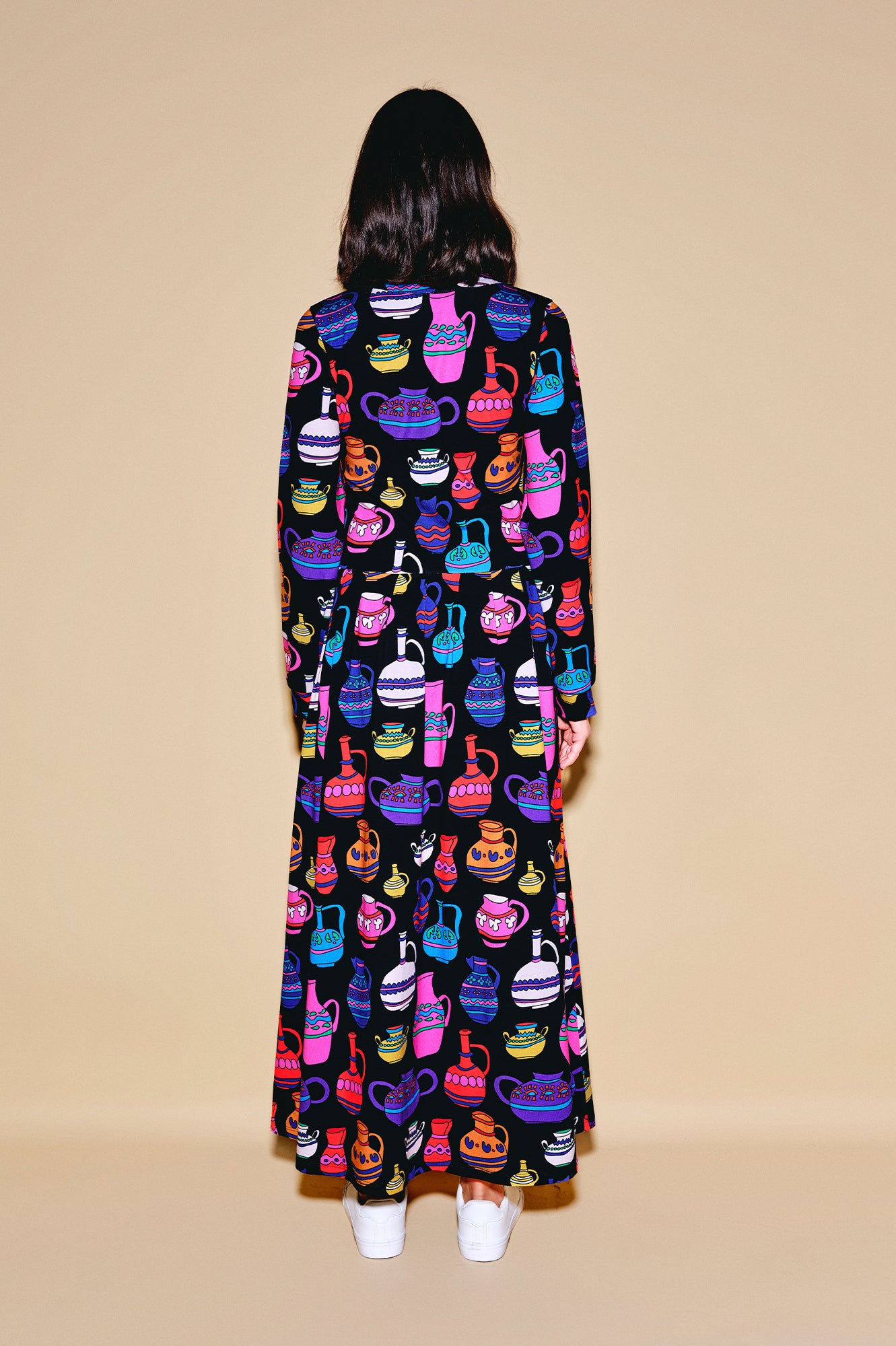 DESZKA jersey cardigan dress 'Vases'