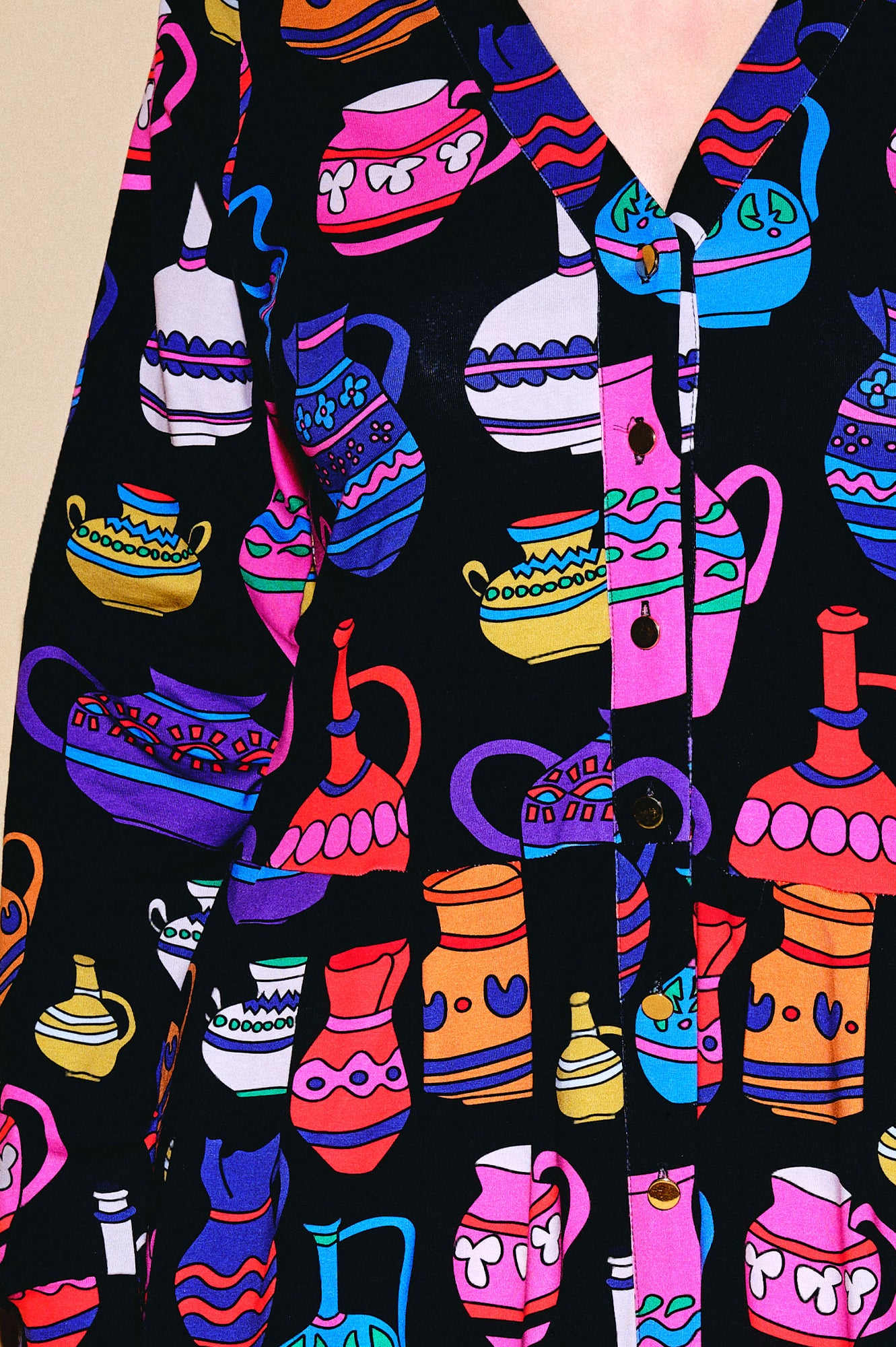 DESZKA jersey cardigan dress 'Vases'