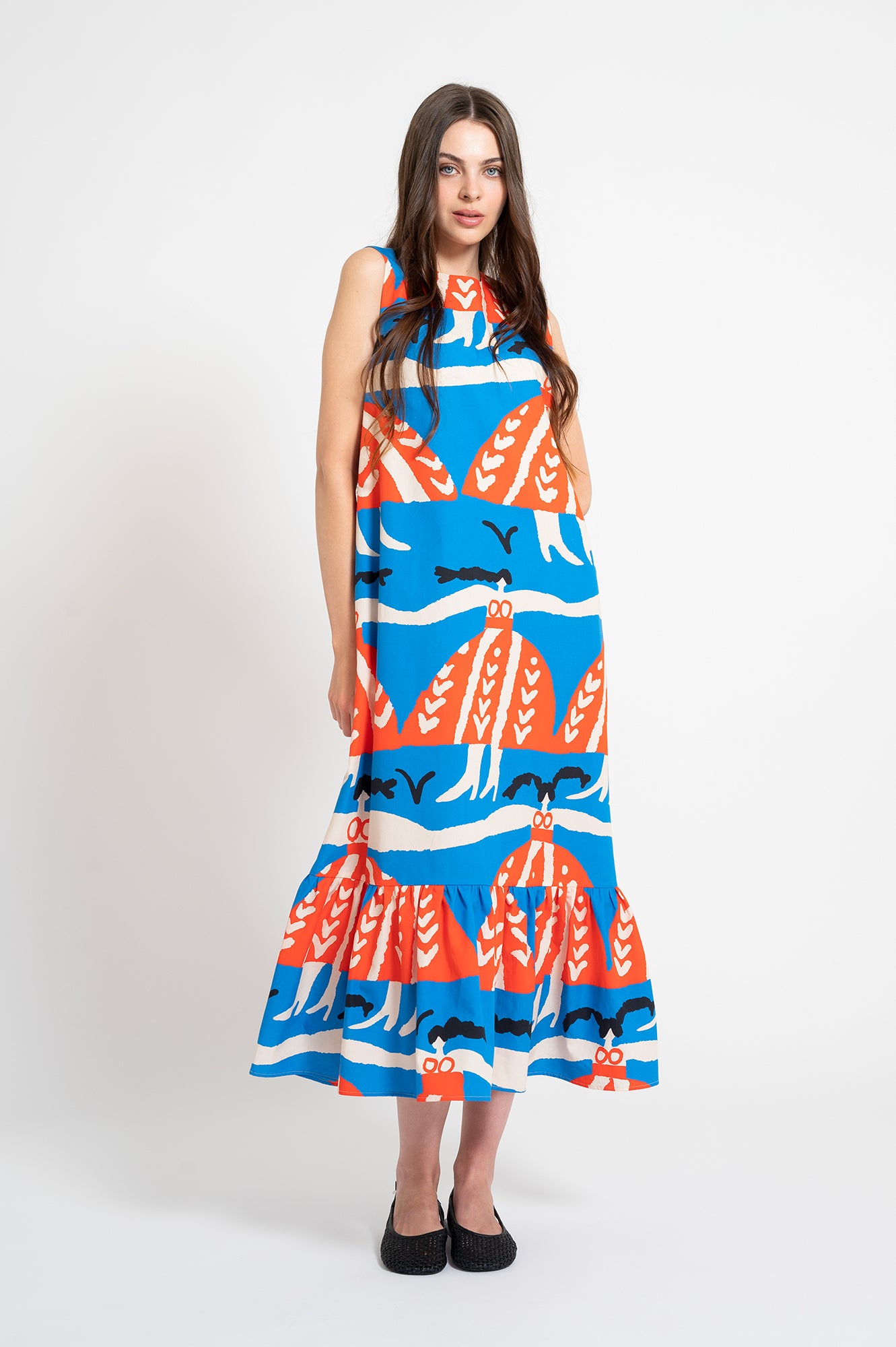 FUST ruffled midi dress 'Maiden'