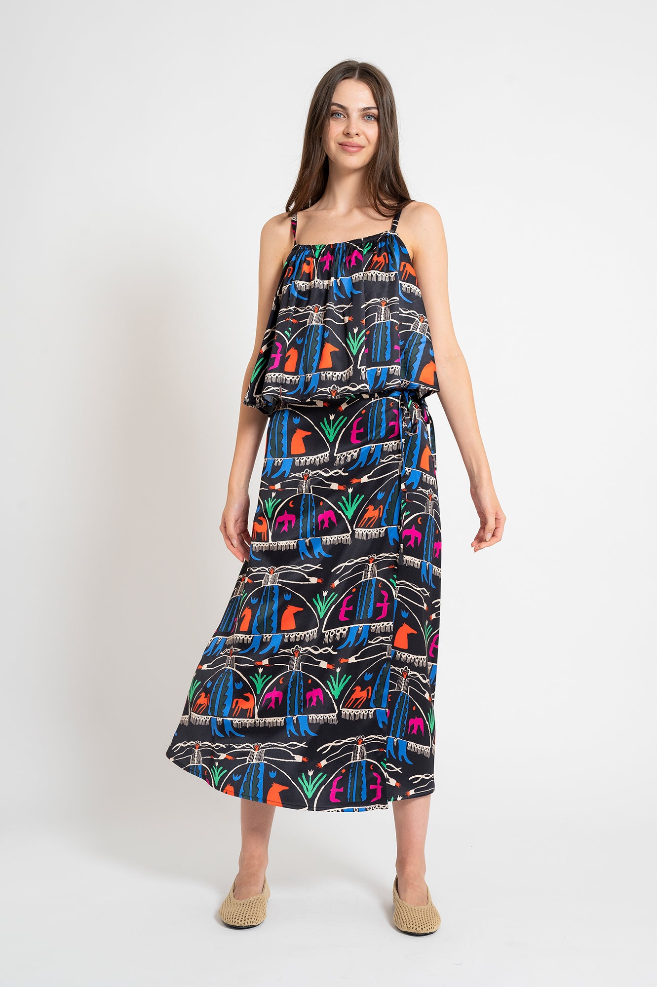 CITROM wrap midi skirt 'Bride'
