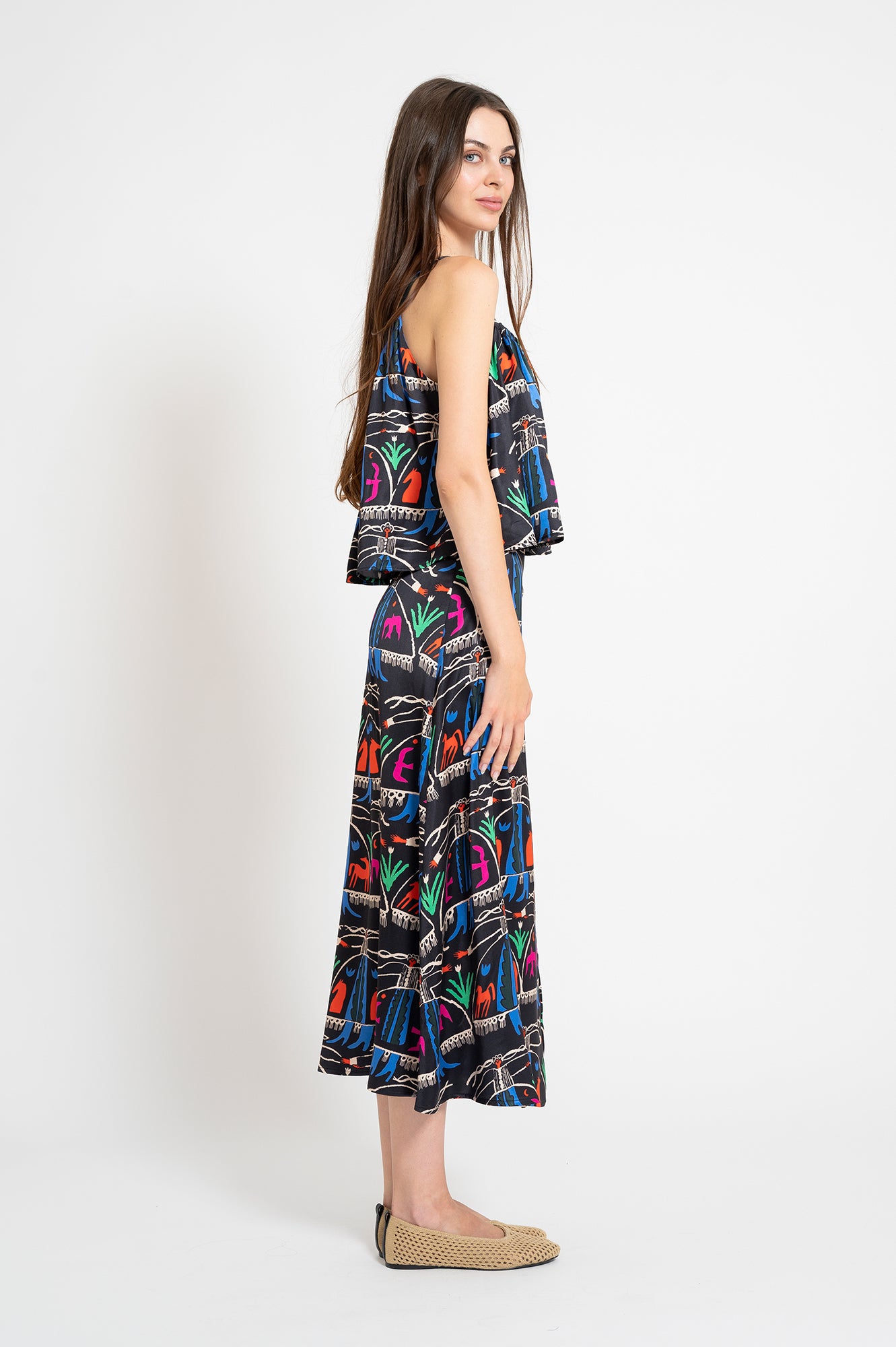 CITROM wrap midi skirt 'Bride'