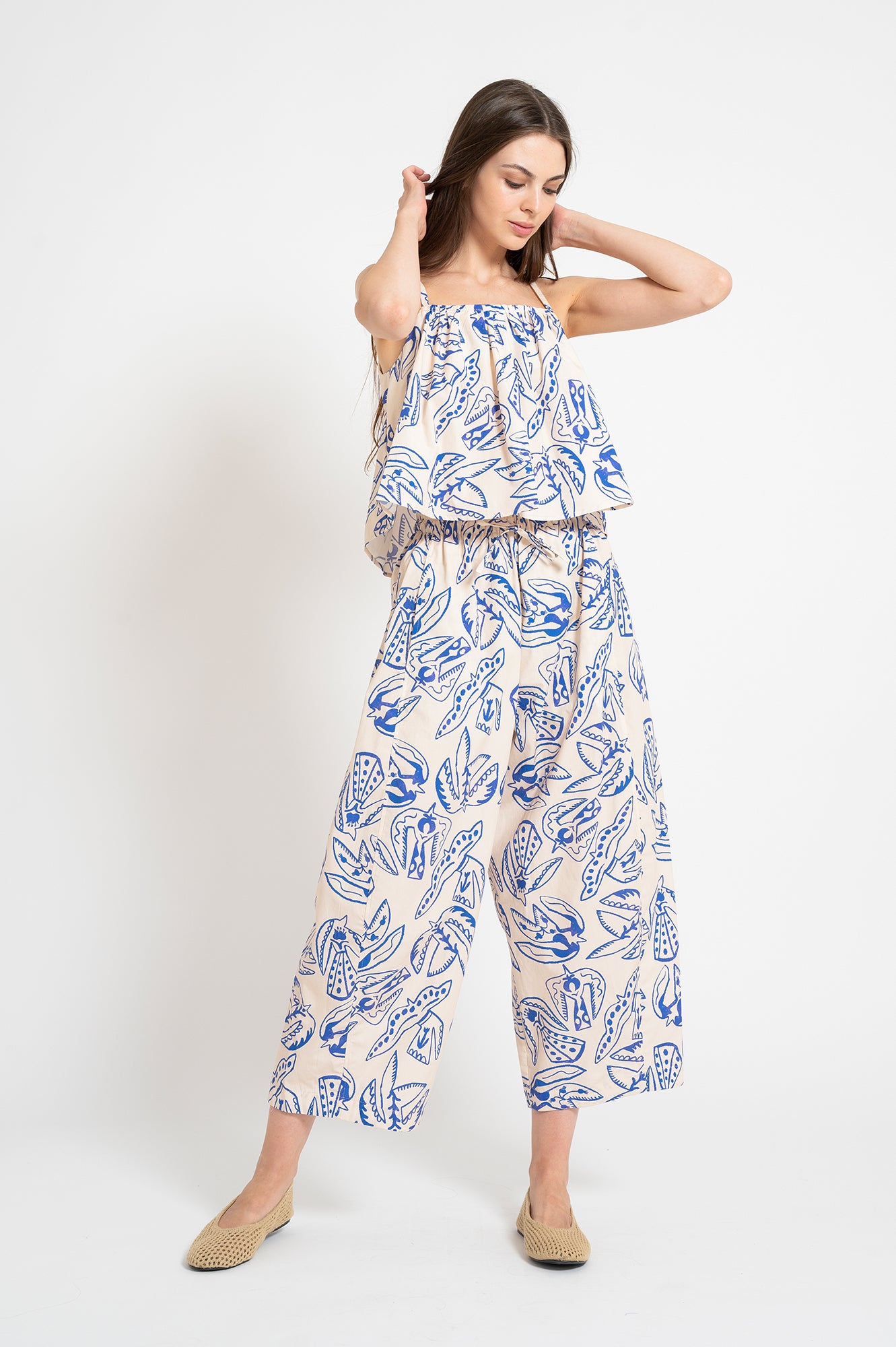 EVA barrel leg trousers 'Folk Bird'