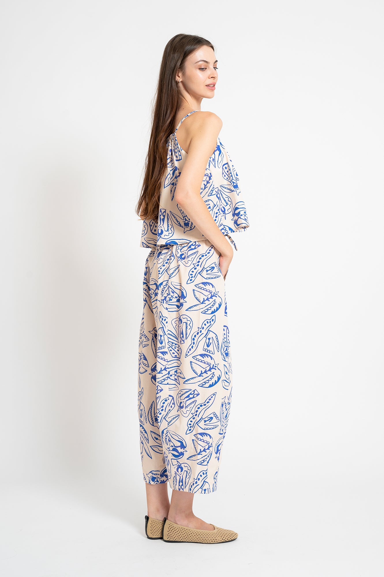 EVA barrel leg trousers 'Folk Bird'