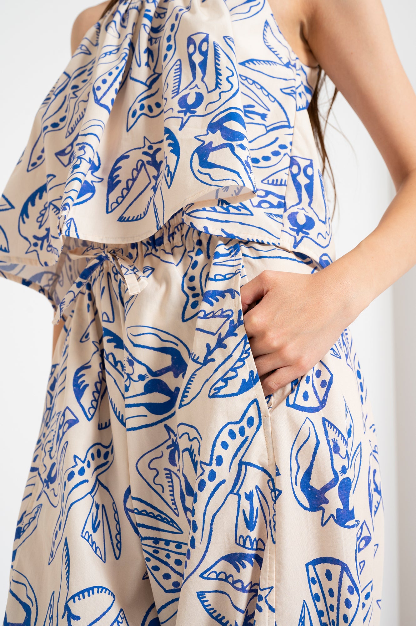 EVA barrel leg trousers 'Folk Bird'
