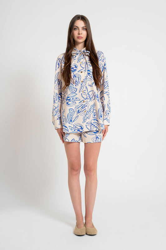MORPHINI oversized shirt 'Folk Bird'