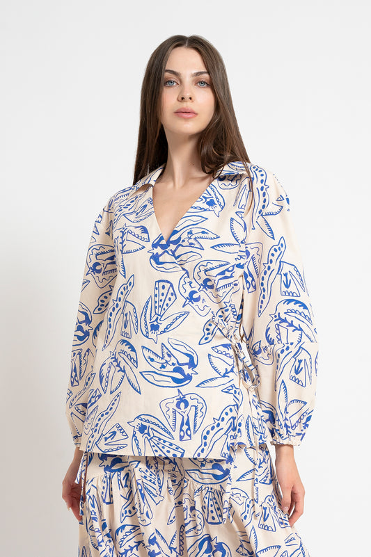 GALAMB wrap shirt 'Folk Bird'