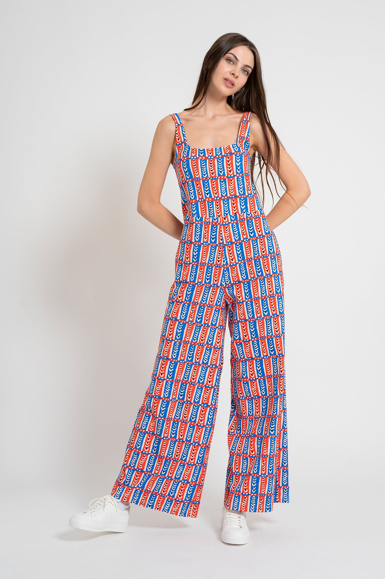 SERPENT jersey jumpsuit 'Folk Stitch'