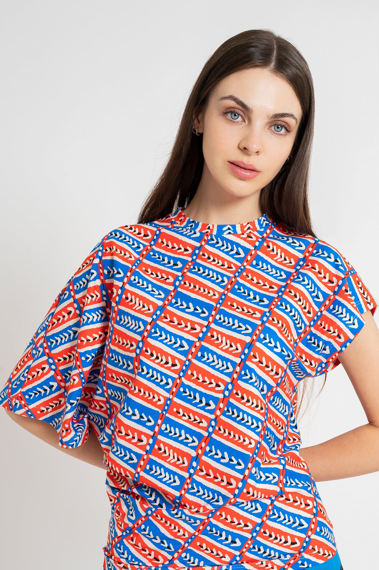 TALIA asymmetric top 'Folk Stitch'