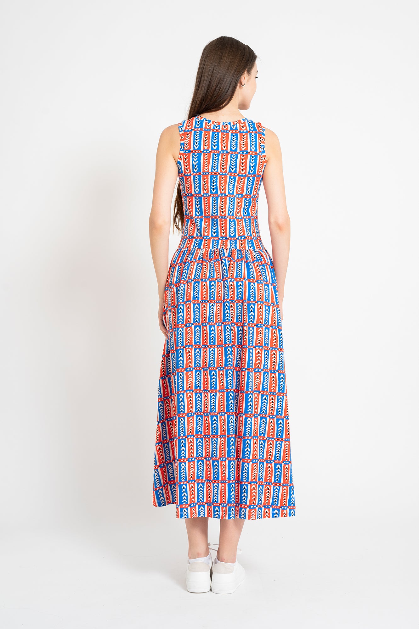 BOBITA drop waist midi dress 'Folk Stitch'