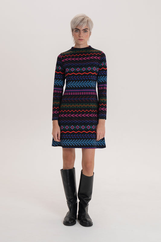 BOKOD mock neck dress 'Pixel dark'