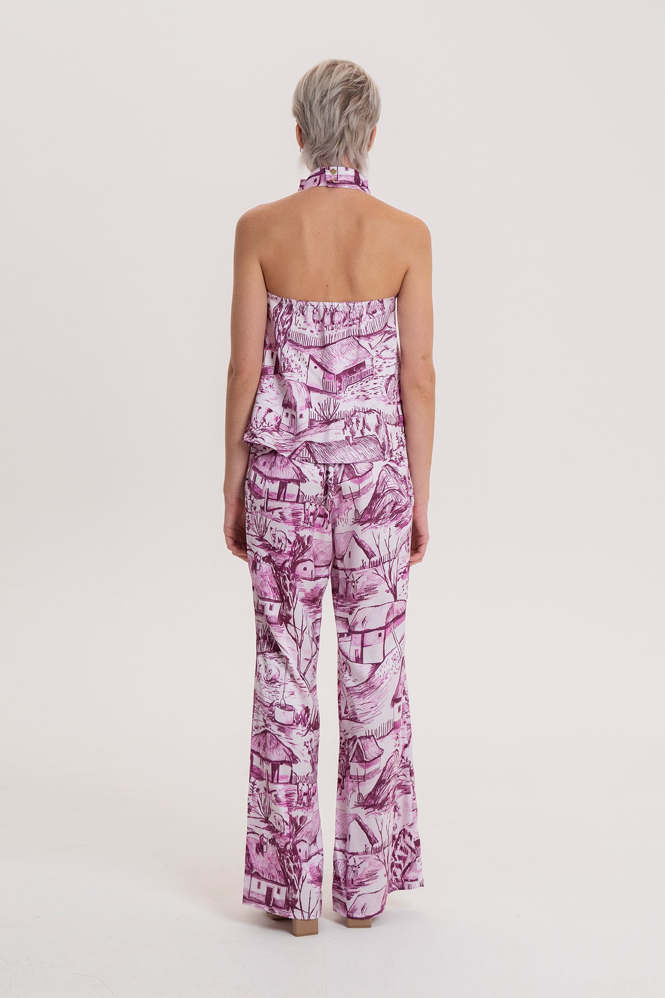 BALAFANT flared trousers 'Farm Pink'